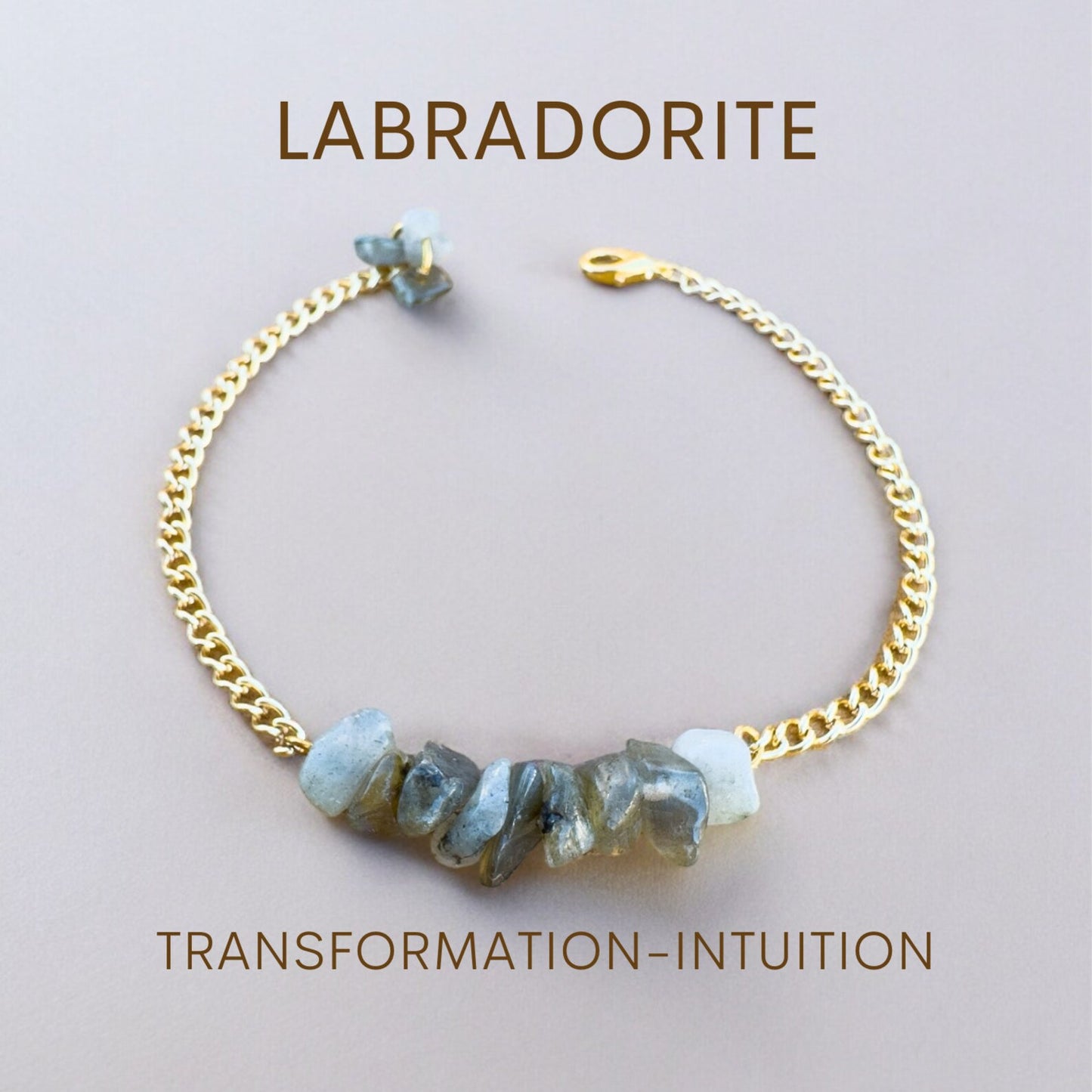 Handmade Labradorite Bracelet gemstone bracelet LUNARITY GARAGE Gold Bold  