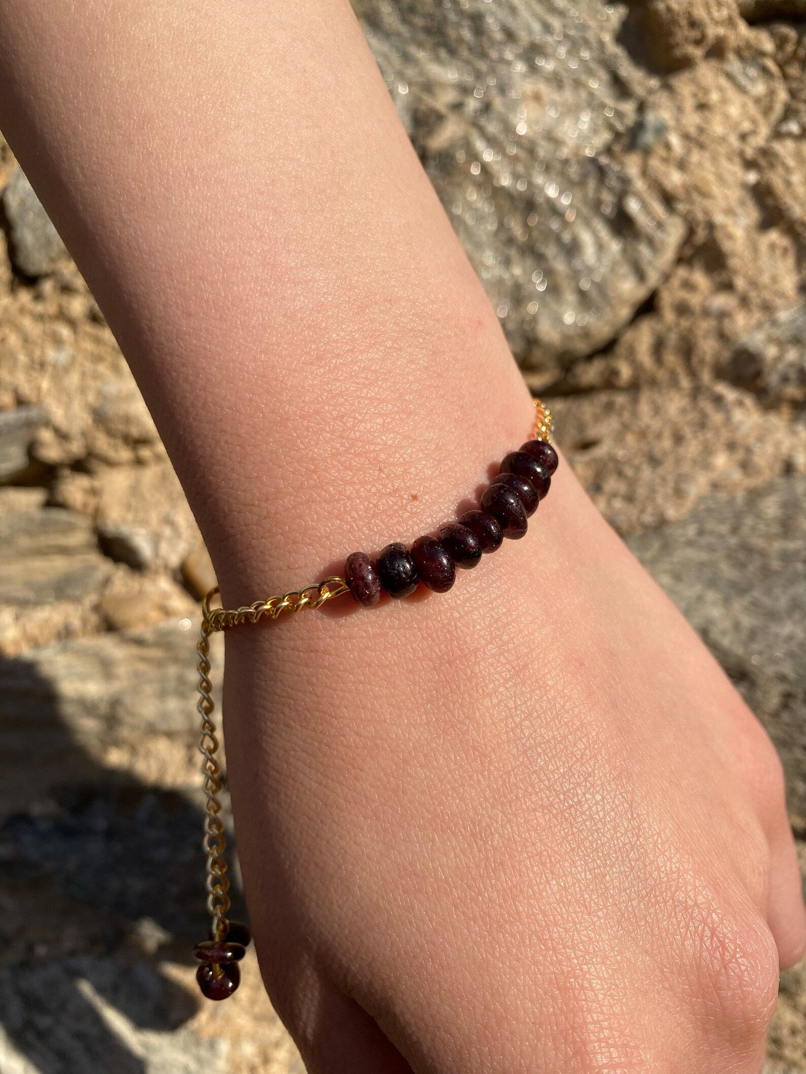 Handmade Garnet Bracelet gemstone bracelet LUNARITY GARAGE