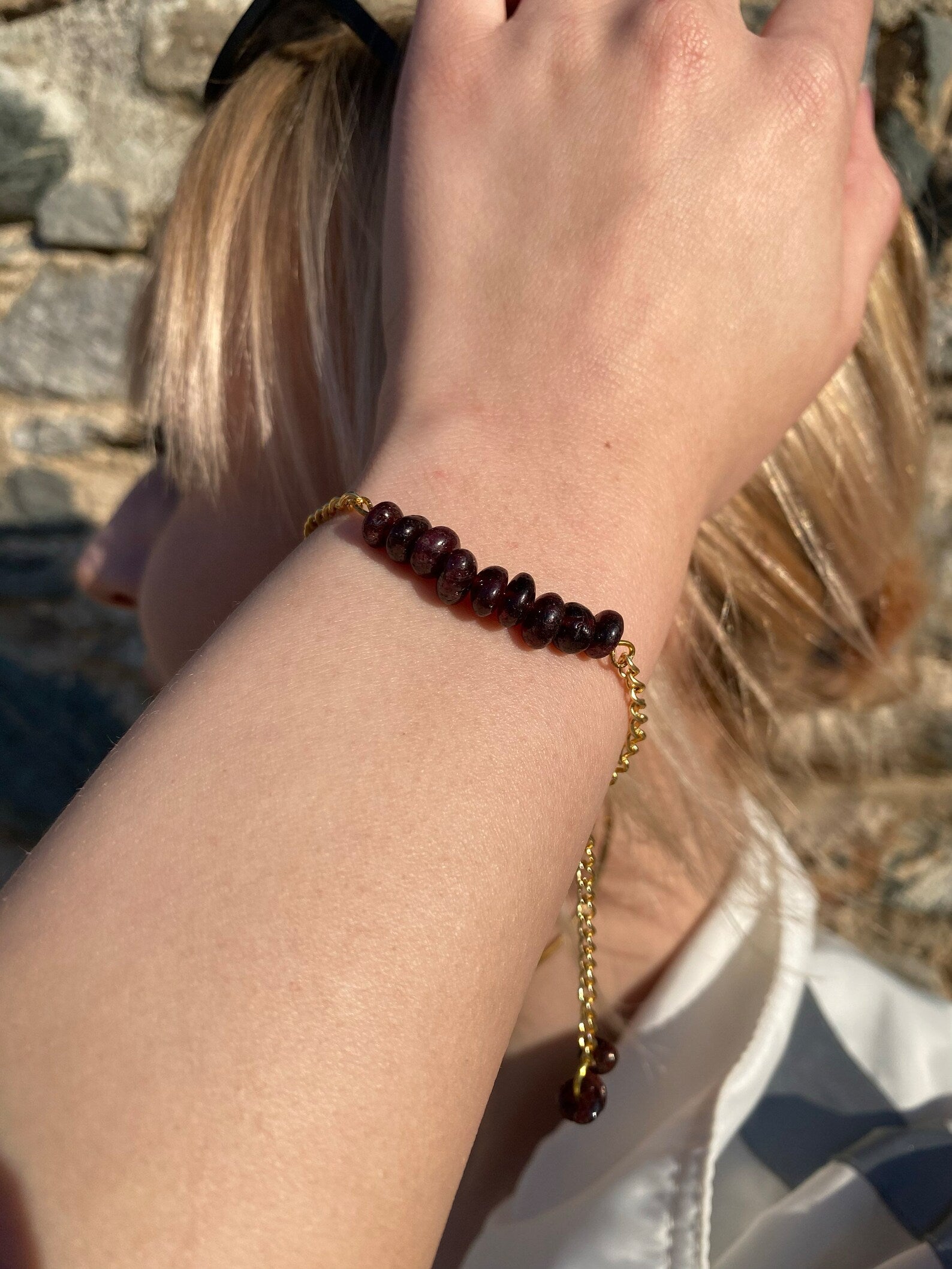 Handmade Garnet Bracelet gemstone bracelet LUNARITY GARAGE