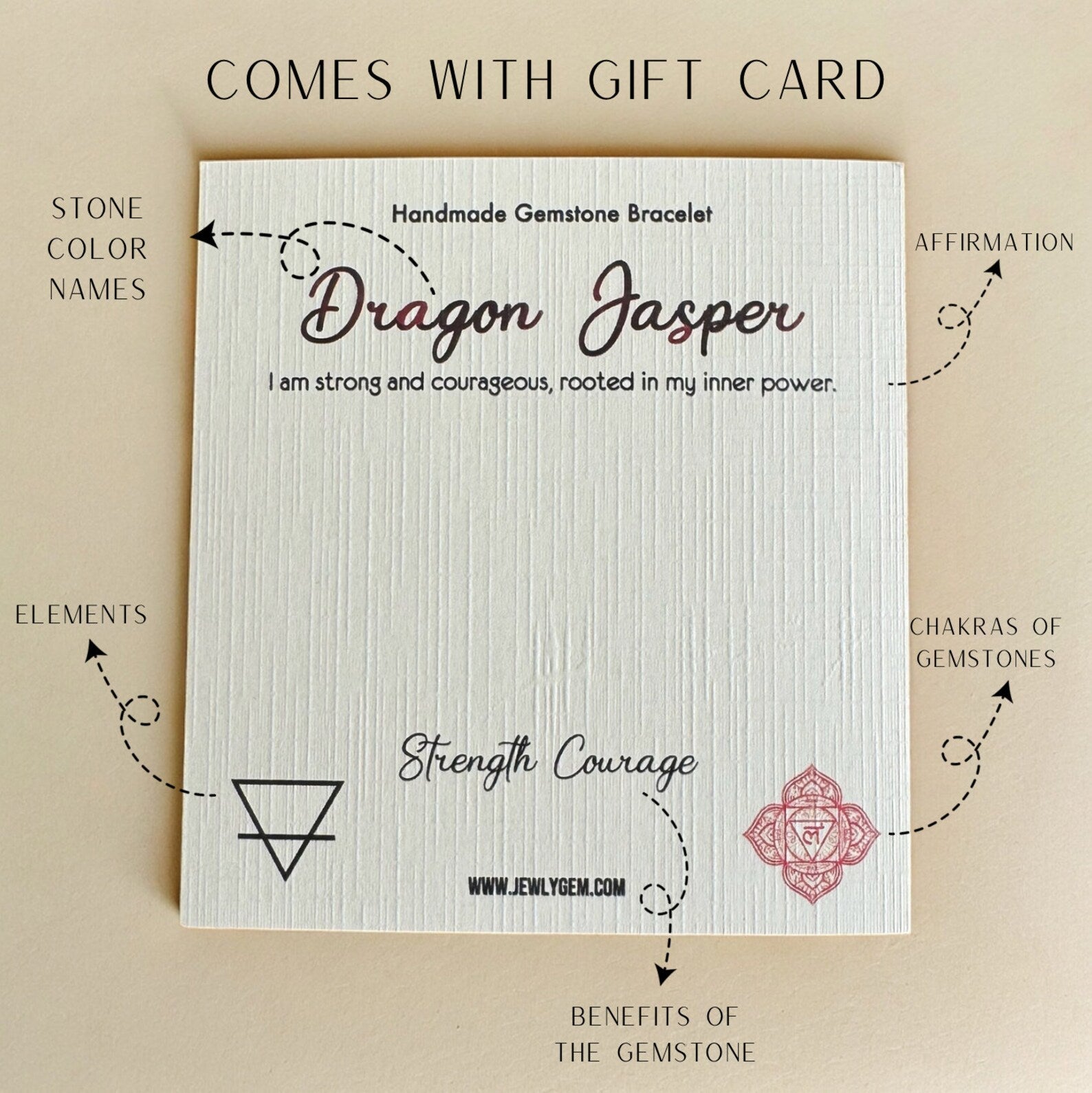 Handmade Dragon Jasper Bracelet gemstone bracelet LUNARITY GARAGE