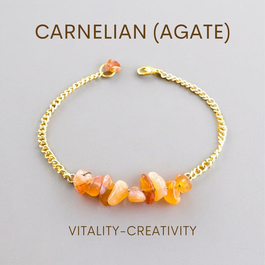 Handmade Carnelian Bracelet gemstone bracelet LUNARITY GARAGE   