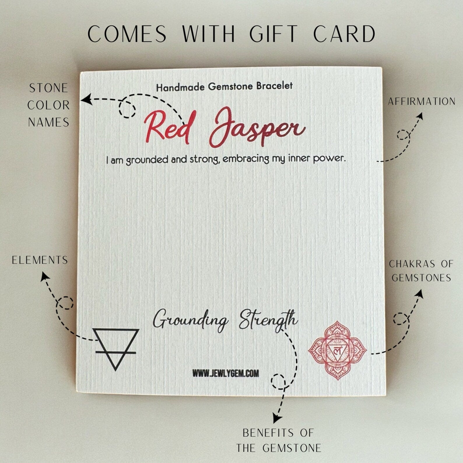 Handmade Red Jasper Bracelet gemstone bracelet LUNARITY GARAGE