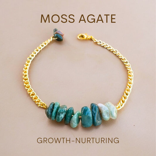 Handmade Moss Agate Bracelet