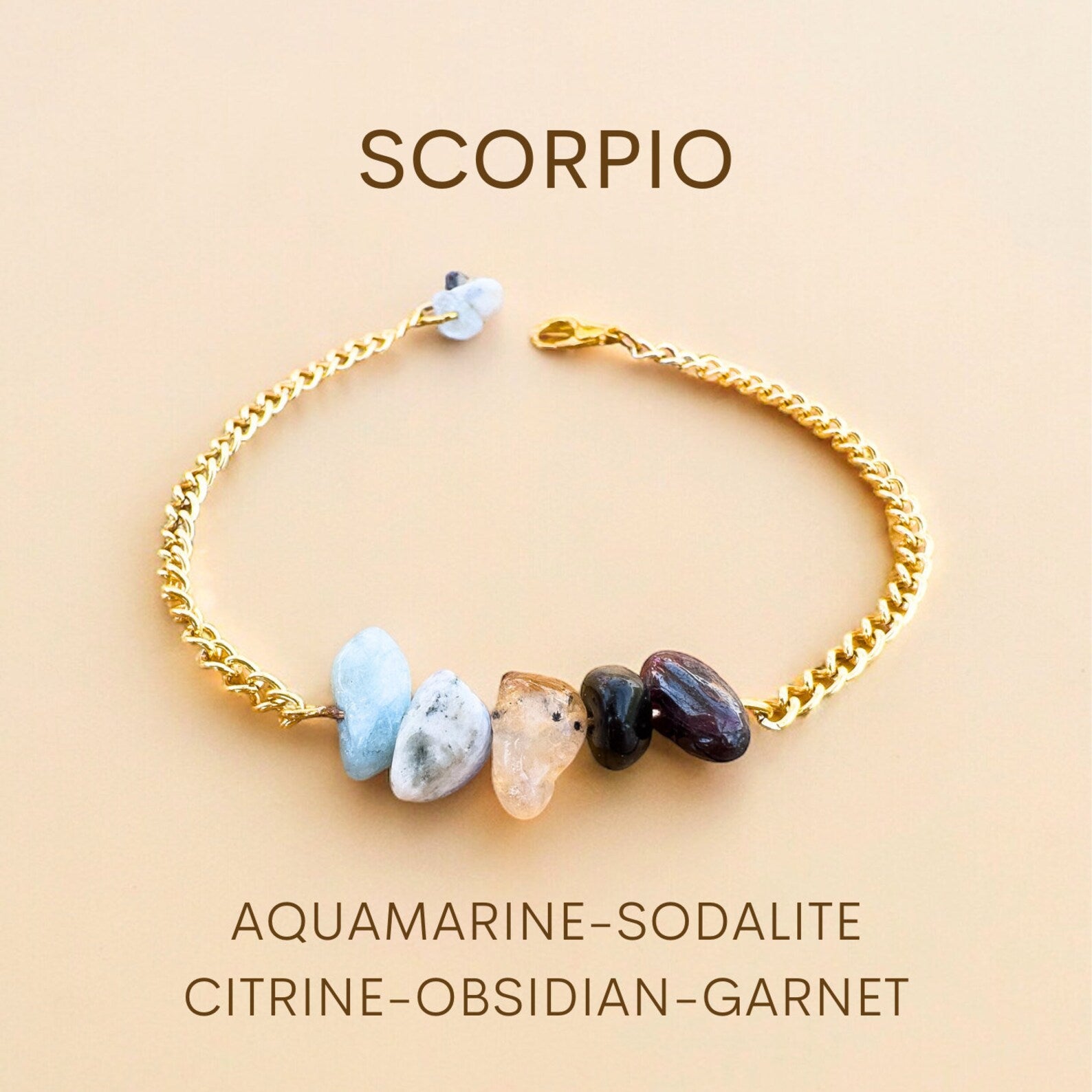 Scorpio Zodiac Bracelet zodiac bracelets LUNARITY GARAGE Gold Bold  