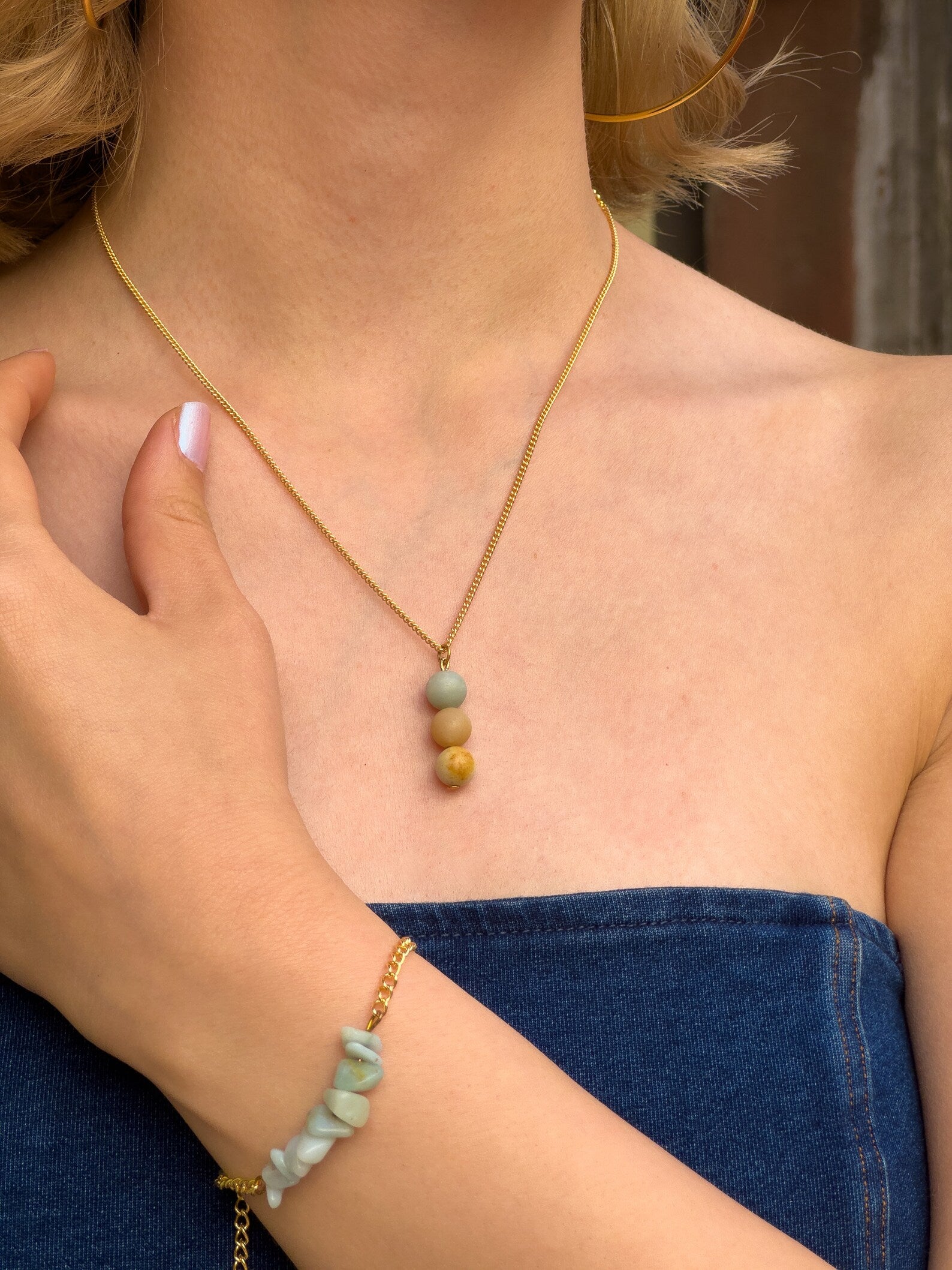 Minimalist Amazonite Necklace necklaces LUNARITY GARAGE