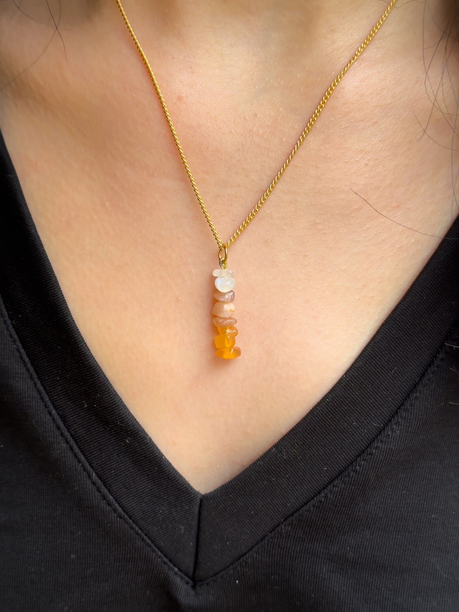 Sacral Chakra Dangling Necklace necklaces LUNARITY GARAGE 16 Inches  