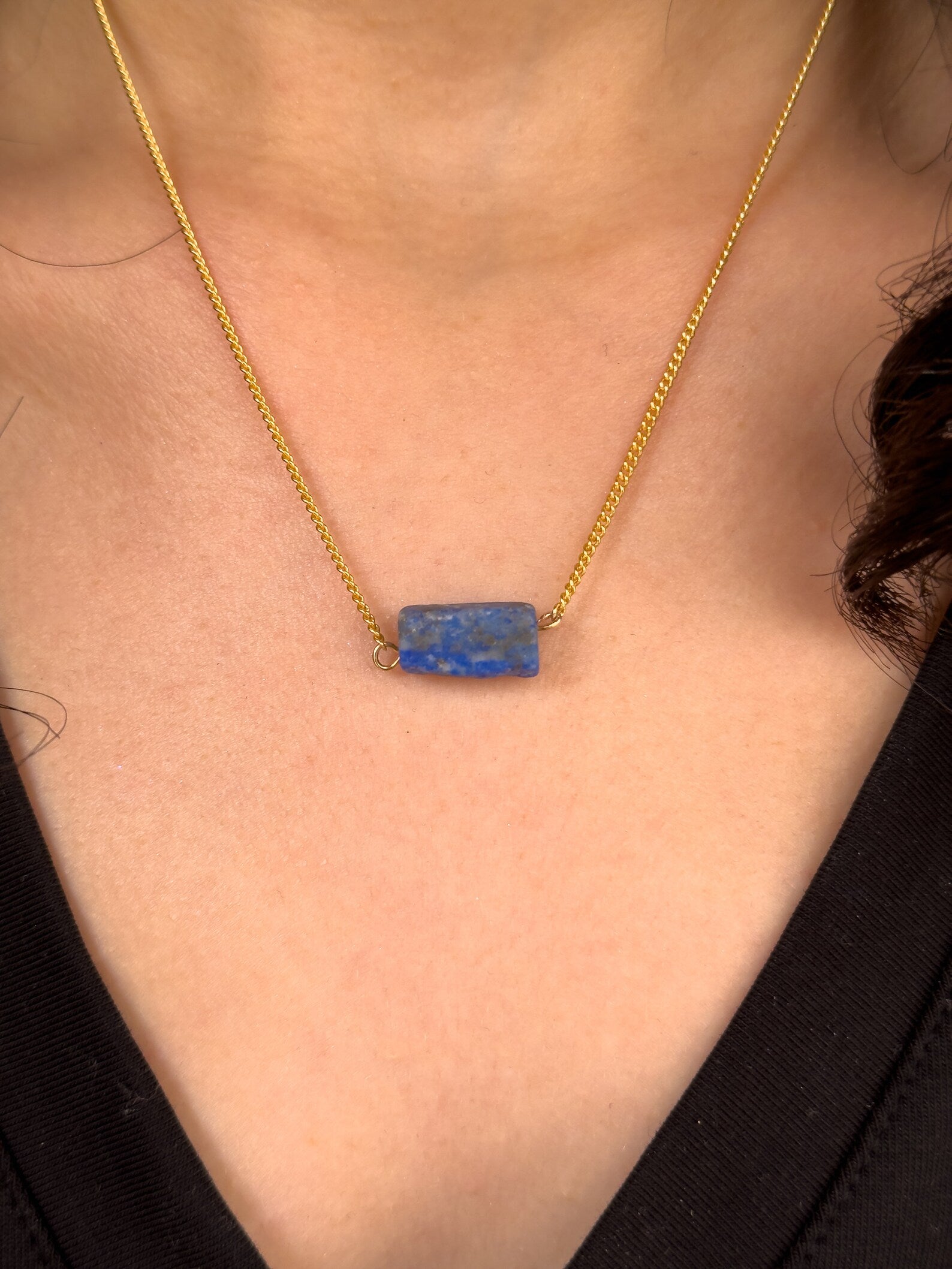 Raw Lapis Lazuli Necklace necklaces LUNARITY GARAGE 16 Inches