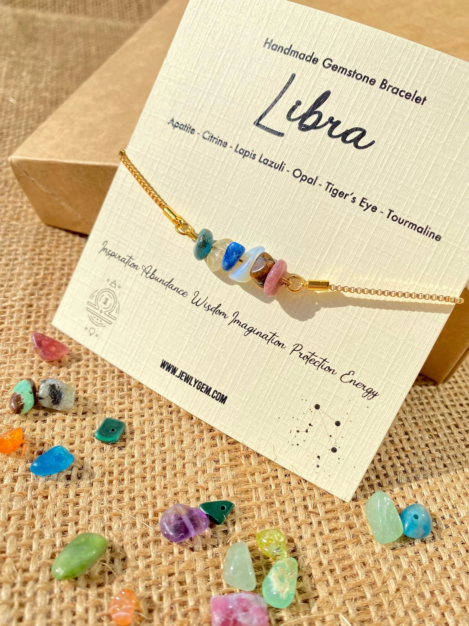 Libra Zodiac Gemstone Bracelet zodiac bracelets LUNARITY GARAGE