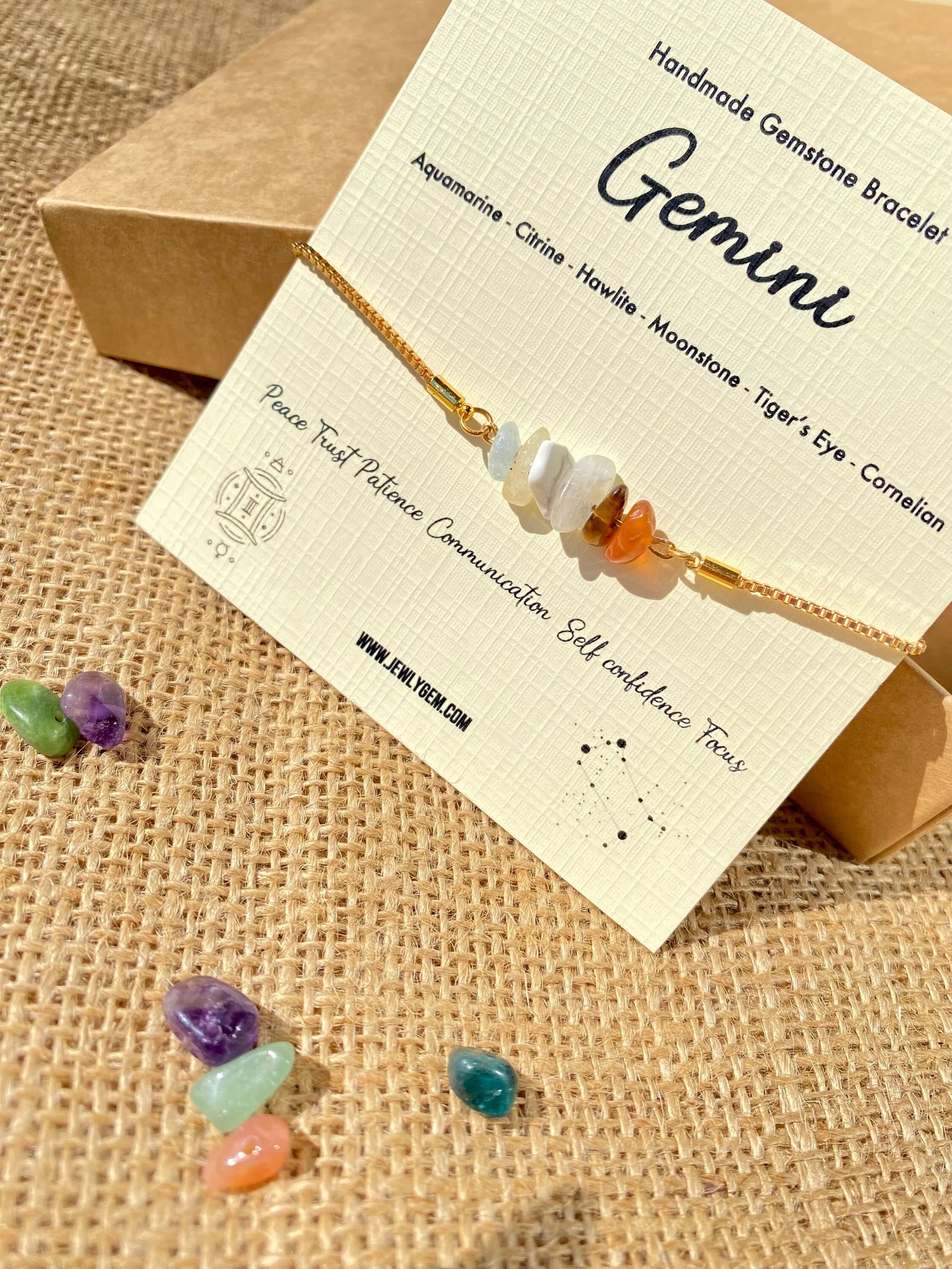 Gemini Zodiac Gemstone Bracelet zodiac bracelets LUNARITY GARAGE