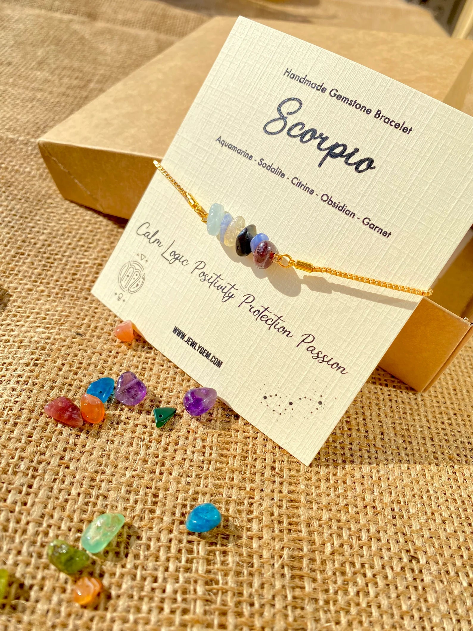 Scorpio Zodiac Gemstone Bracelet zodiac bracelets LUNARITY GARAGE
