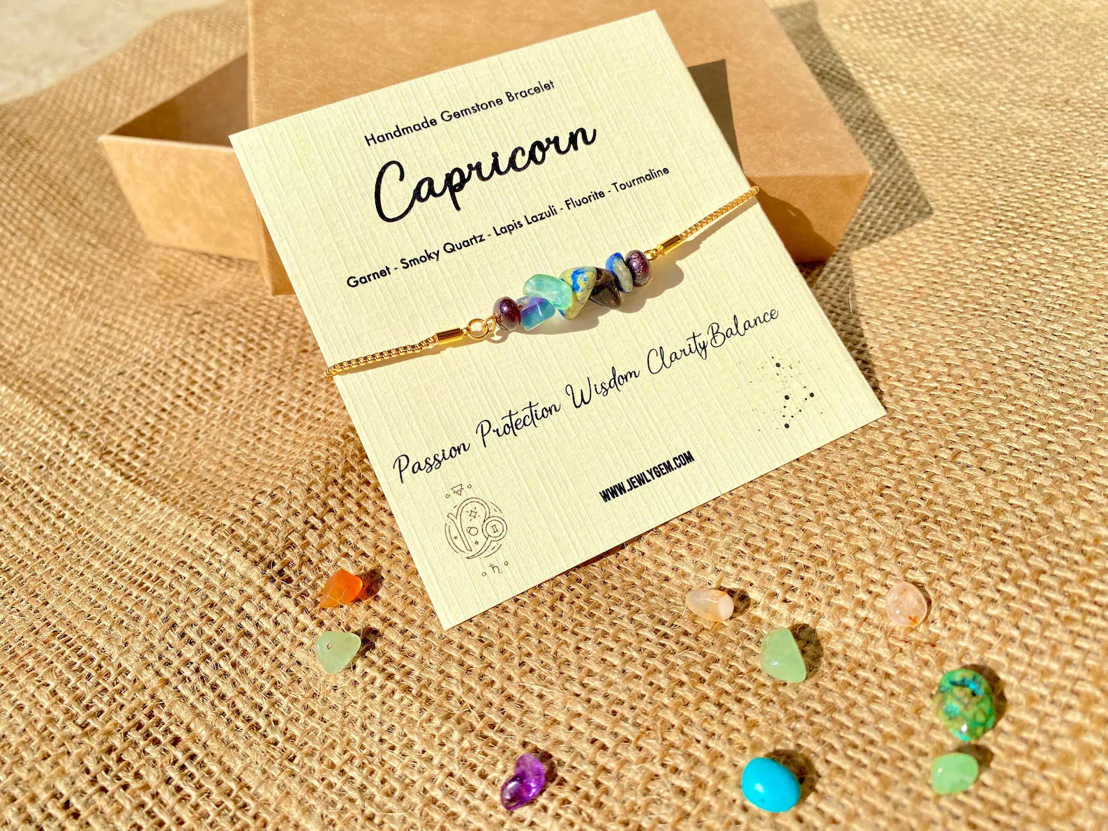 Capricorn Zodiac Gemstone Bracelet bracelets LUNARITY GARAGE   