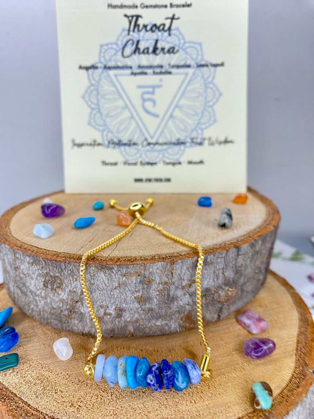 Throat Chakra Gemstone Bracelet Chakra Bracelet LUNARITY GARAGE   