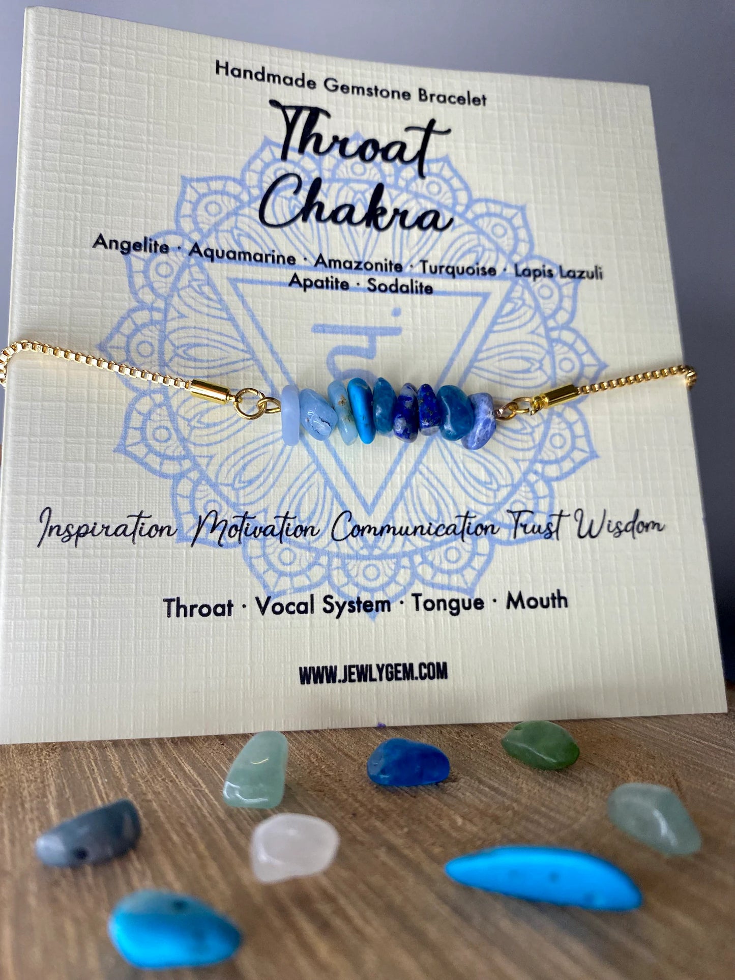 Throat Chakra Gemstone Bracelet Chakra Bracelet LUNARITY GARAGE   
