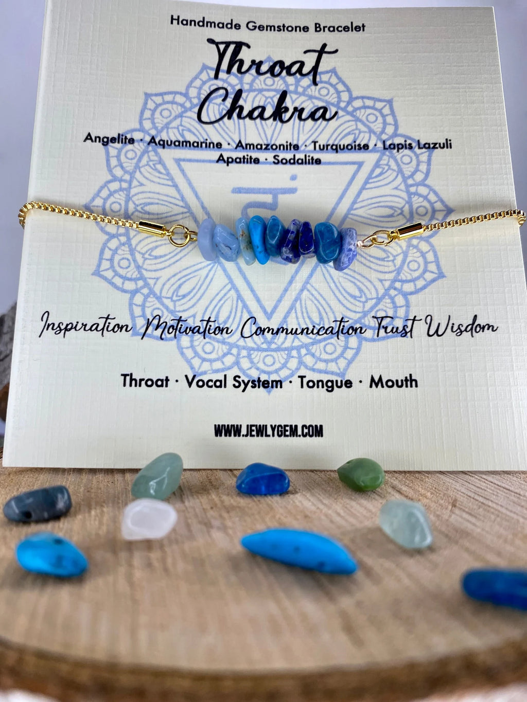 Throat Chakra Gemstone Bracelet Chakra Bracelet LUNARITY GARAGE   