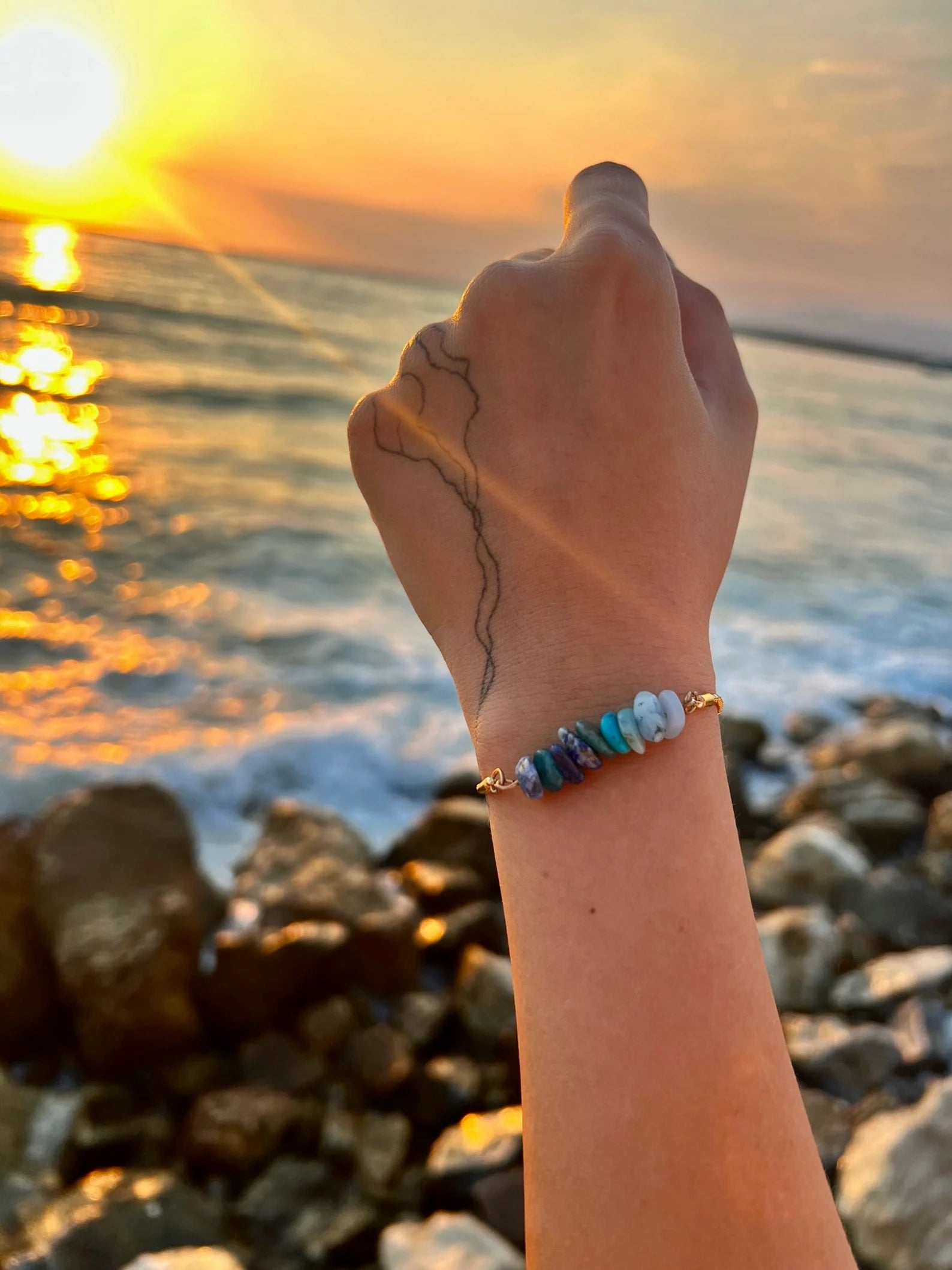 Throat Chakra Gemstone Bracelet Chakra Bracelet LUNARITY GARAGE