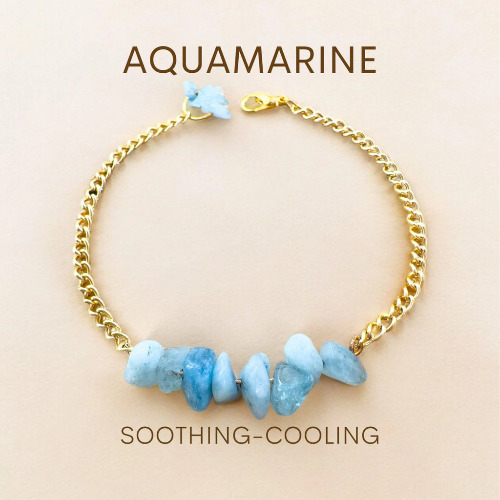 Handmade Aquamarine Bracelet gemstone bracelet LUNARITY GARAGE   