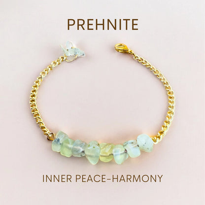 Handmade Prehnite Bracelet gemstone bracelet LUNARITY GARAGE Gold Bold  