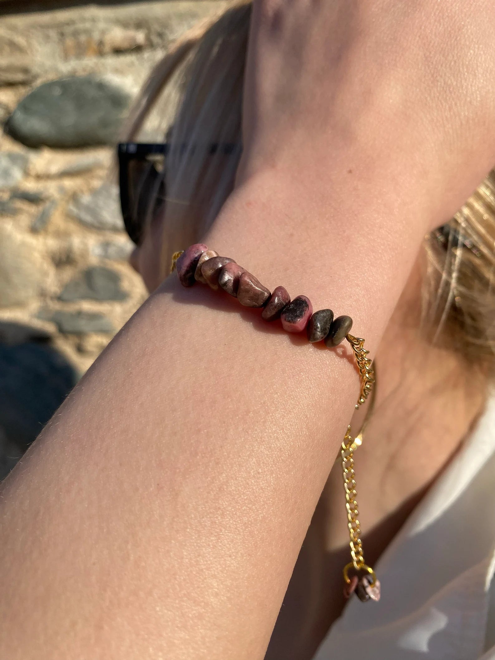 Handmade Rhodonite Bracelet gemstone bracelet LUNARITY GARAGE