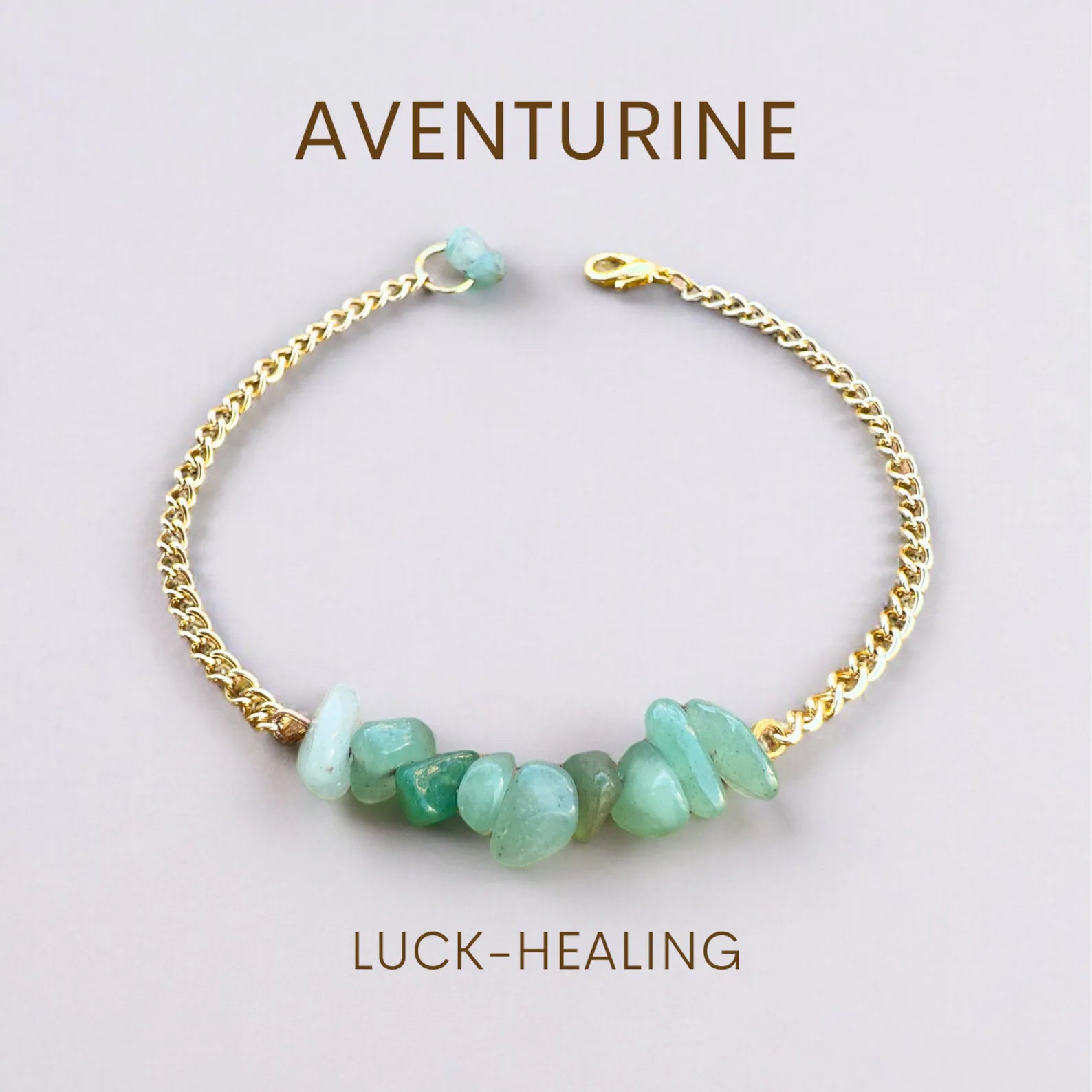 Handmade Aventurine Bracelet gemstone bracelet LUNARITY GARAGE Gold Bold
