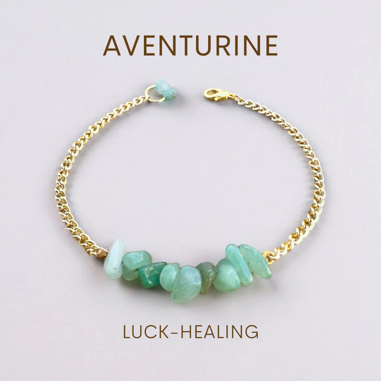 Handmade Aventurine Bracelet gemstone bracelet LUNARITY GARAGE Gold Bold  