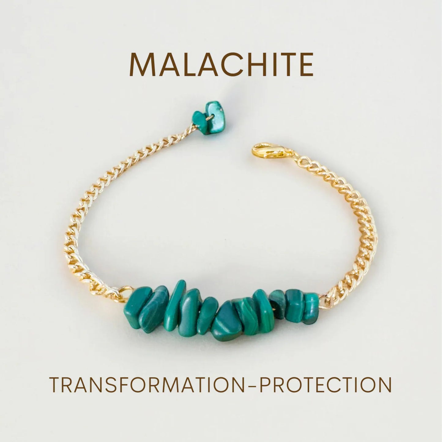 Handmade Malachite Bracelet gemstone bracelet LUNARITY GARAGE Gold Bold  