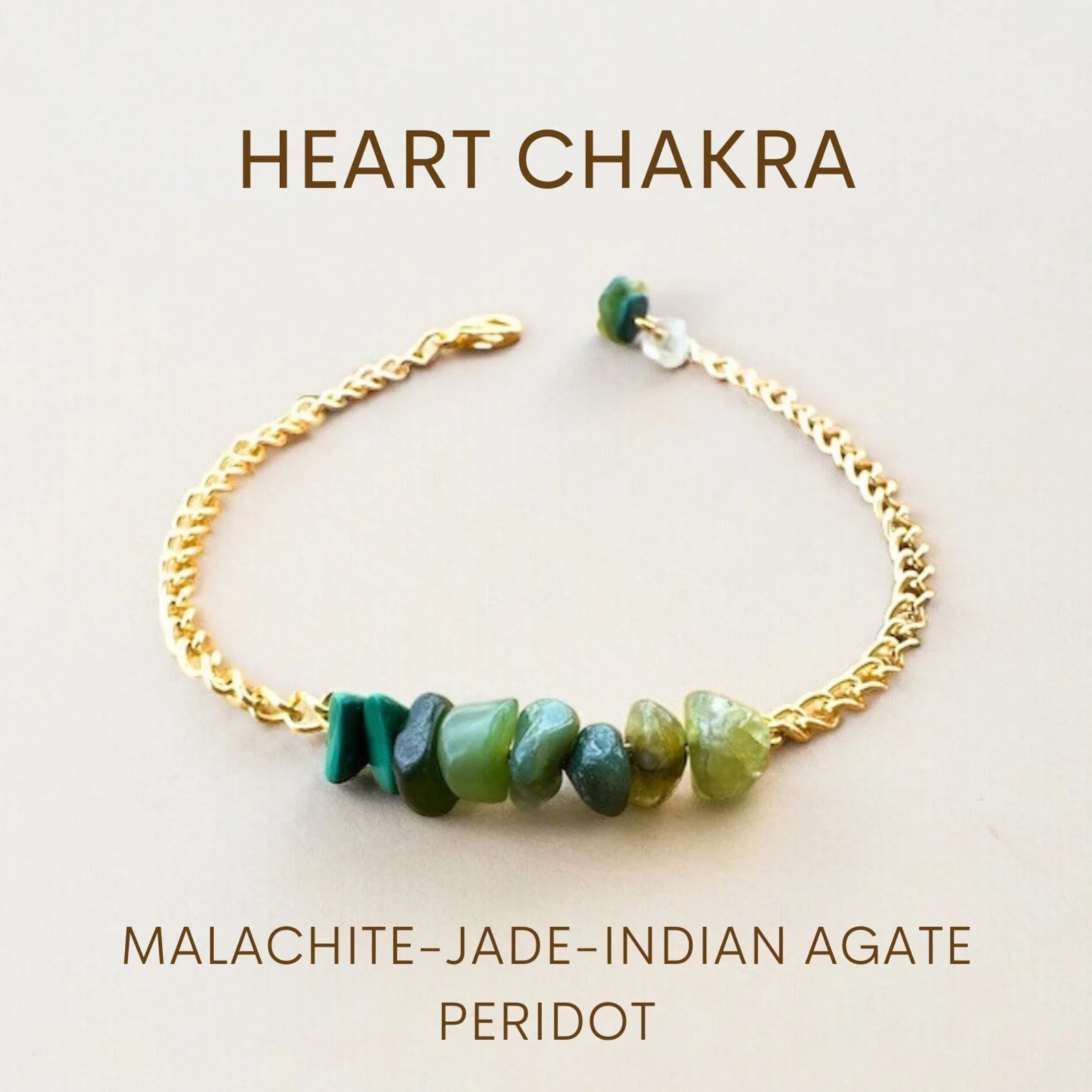 Heart Chakra Bracelet Chakra Bracelet LUNARITY GARAGE Gold Bold