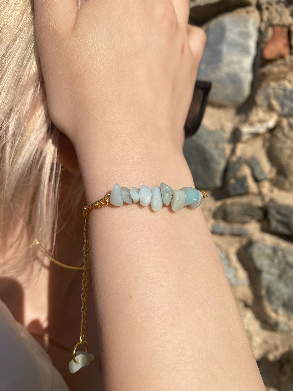 Handmade Amazonite Bracelet gemstone bracelet LUNARITY GARAGE Gold Bold  