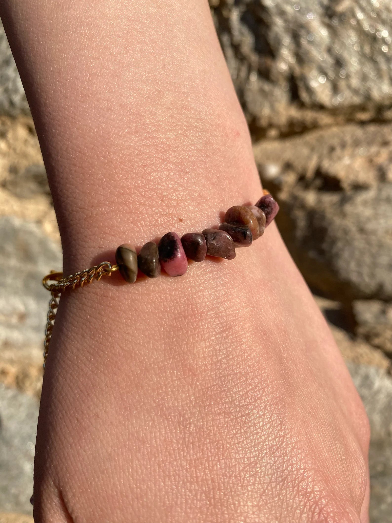 Handmade Rhodonite Bracelet gemstone bracelet LUNARITY GARAGE