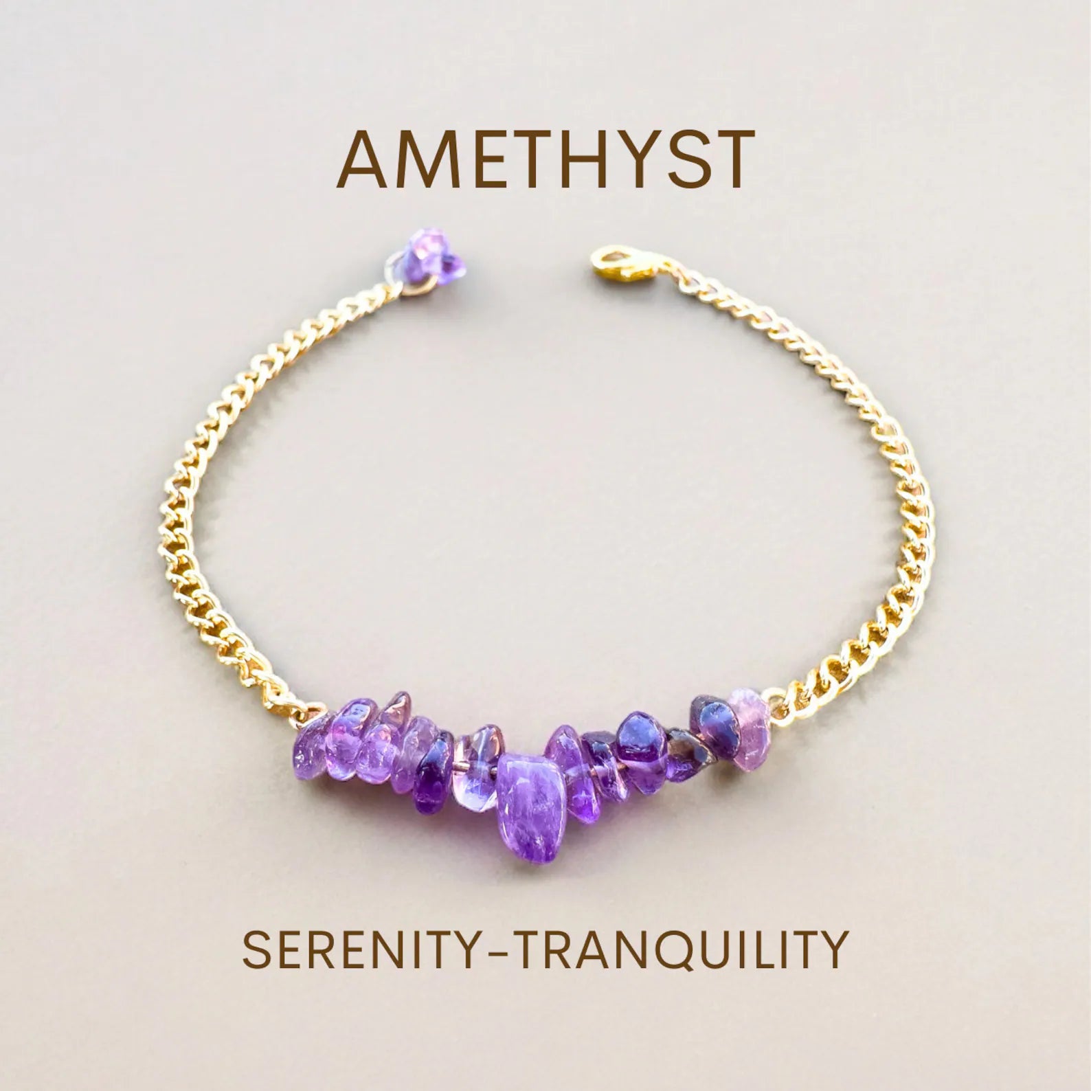 Handmade Amethyst Bracelet gemstone bracelet LUNARITY GARAGE Gold Bold