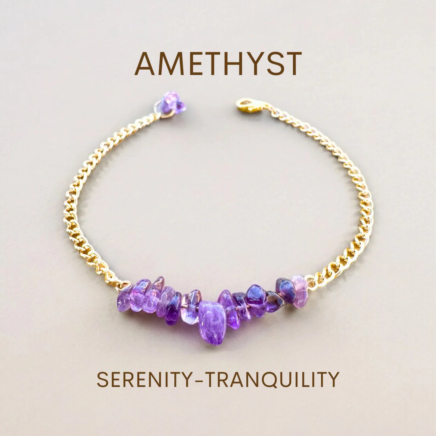 Handmade Amethyst Bracelet gemstone bracelet LUNARITY GARAGE Gold Bold  