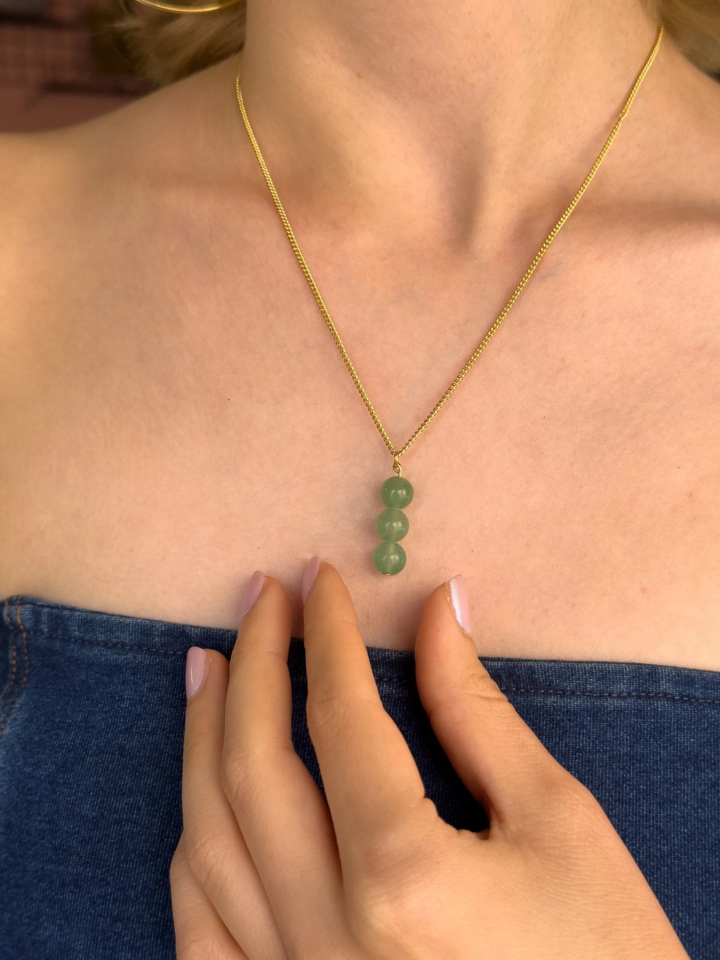 Aventurine Dangling Necklace necklaces LUNARITY GARAGE   