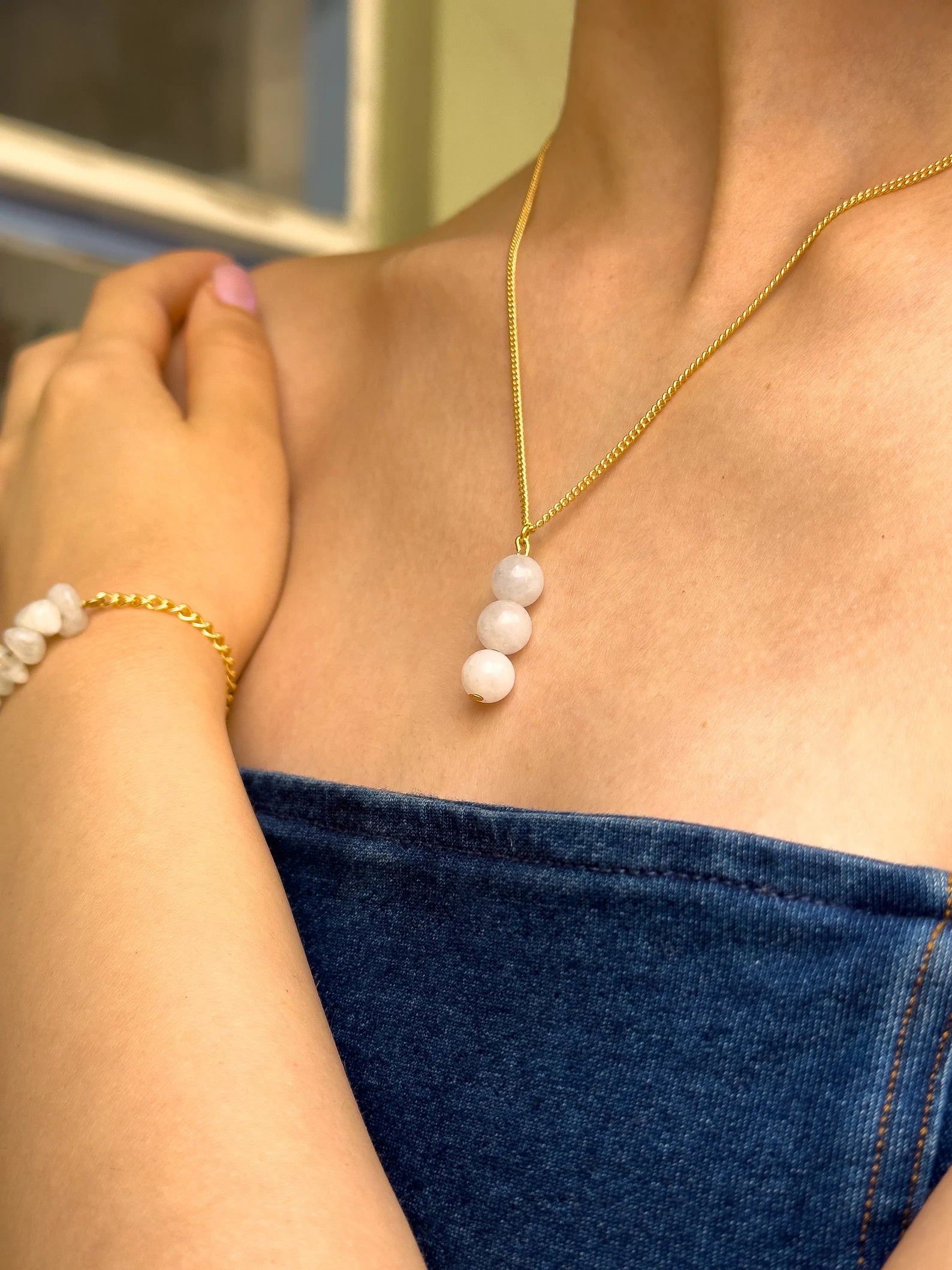 Moonstone Dangling Necklace necklaces LUNARITY GARAGE