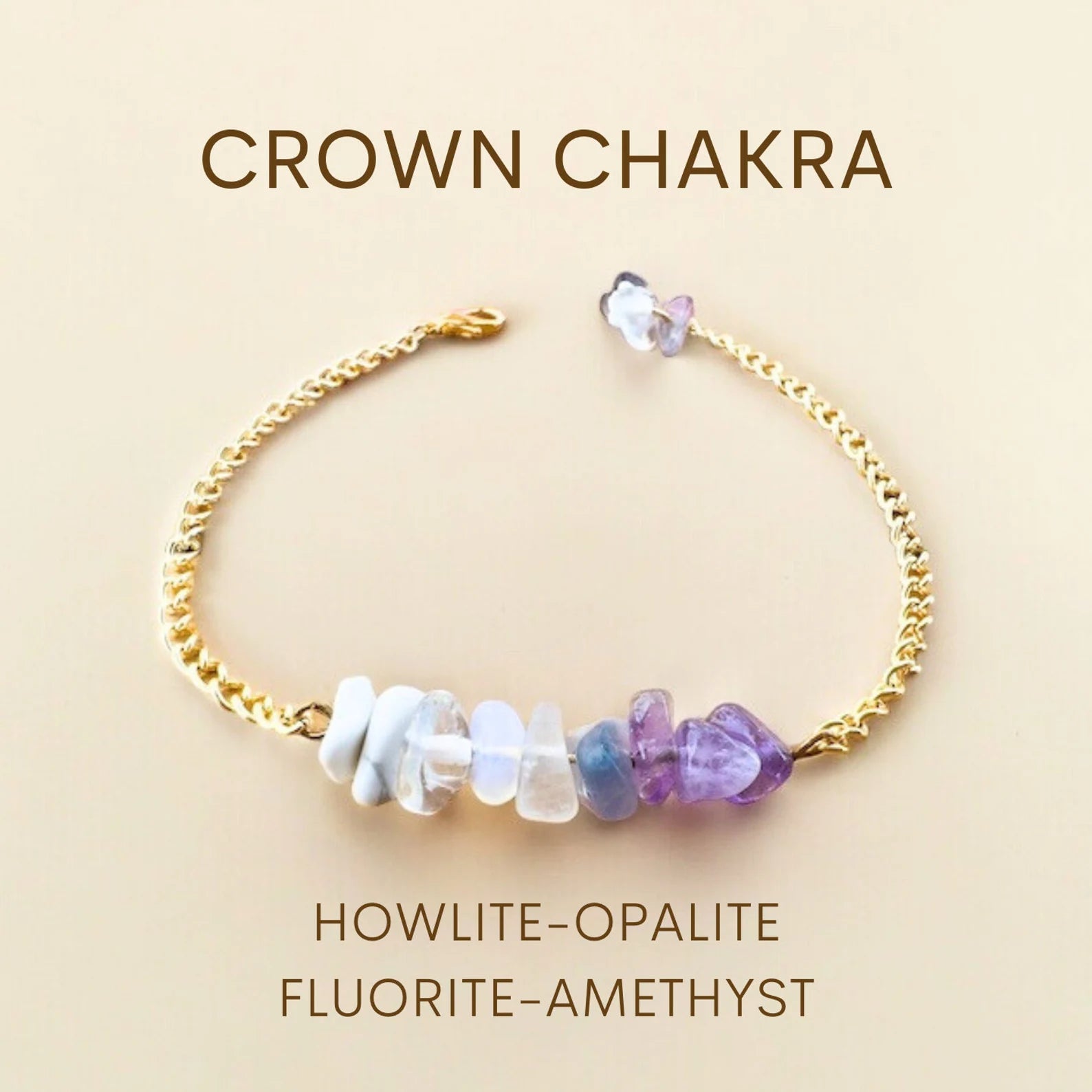 Crown Chakra Bracelet Chakra Bracelet LUNARITY GARAGE Gold Bold