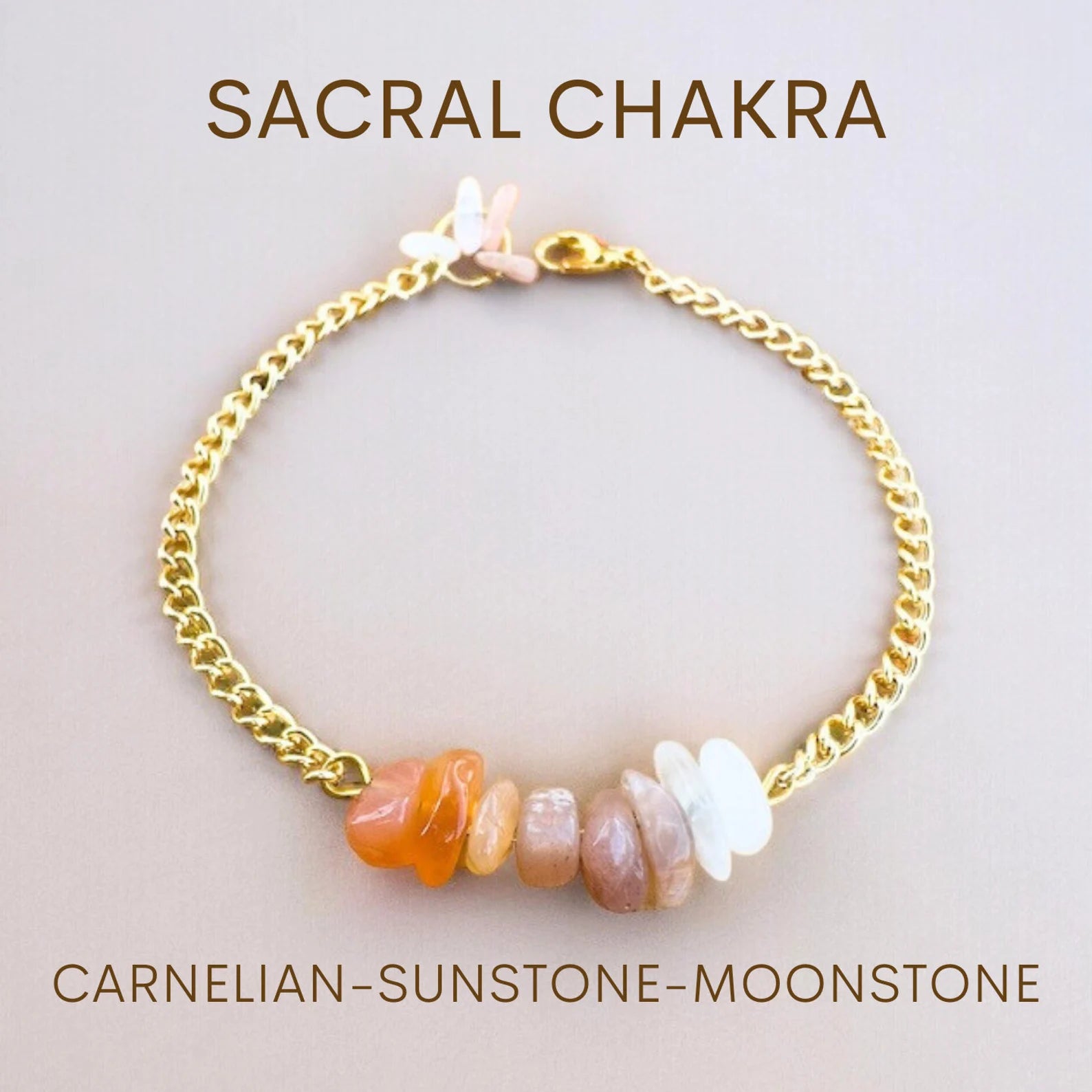 Sacral Chakra Bracelet Chakra Bracelet LUNARITY GARAGE Gold Bold  