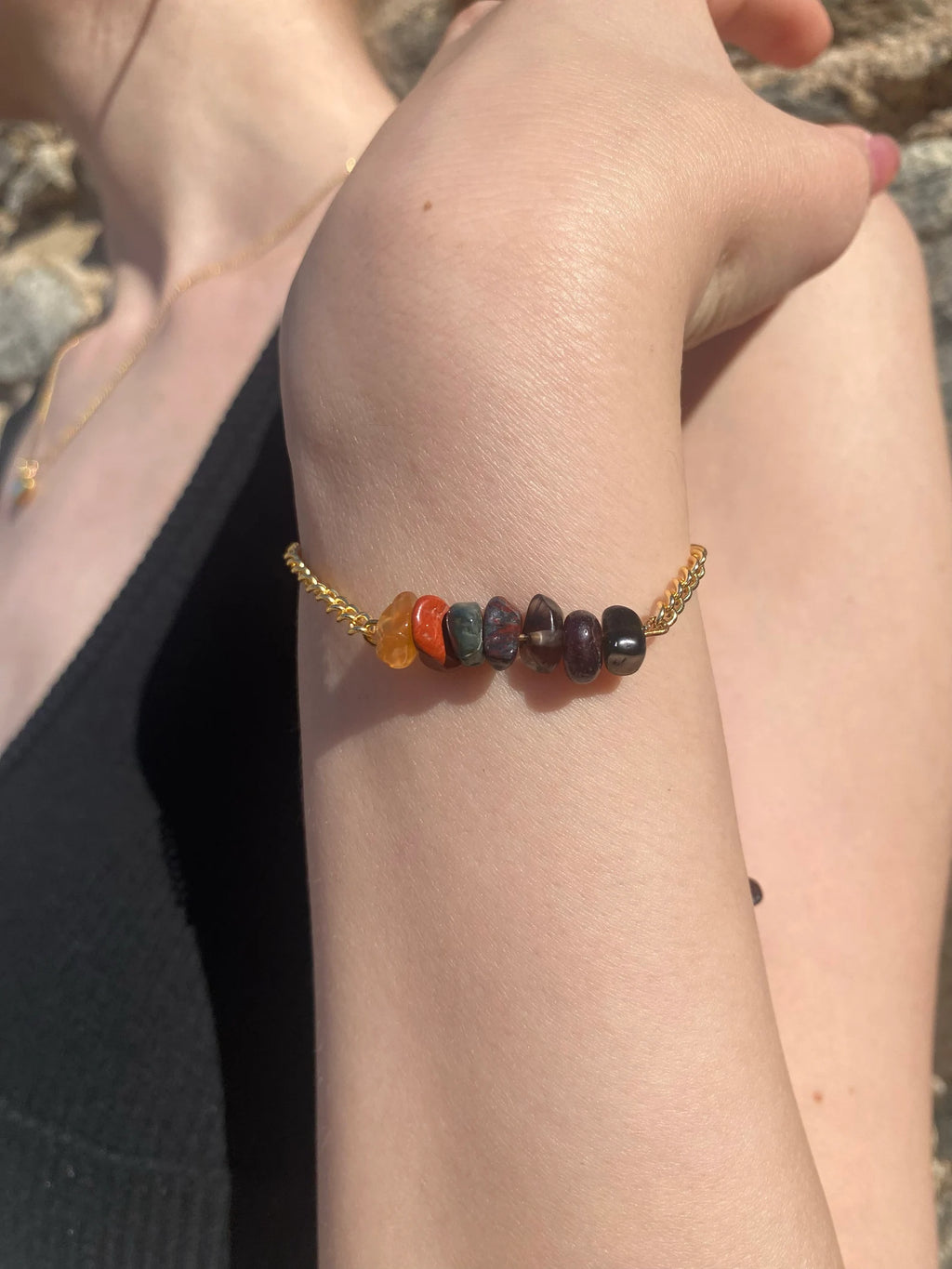 Root Chakra Bracelet Chakra Bracelet LUNARITY GARAGE Gold Bold  