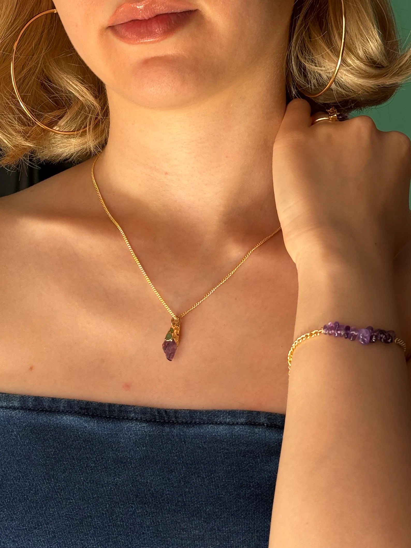 Minimalist Raw Amethyst Necklace necklaces LUNARITY GARAGE