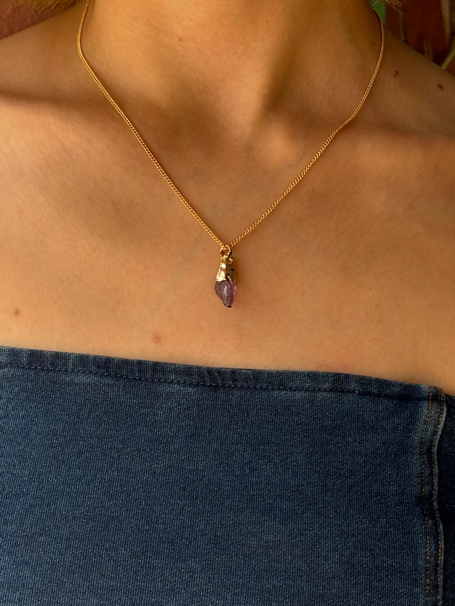 Minimalist Raw Amethyst Necklace necklaces LUNARITY GARAGE