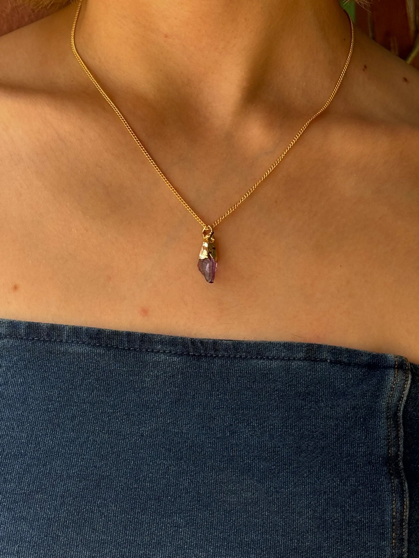 Minimalist Raw Amethyst Necklace necklaces LUNARITY GARAGE   