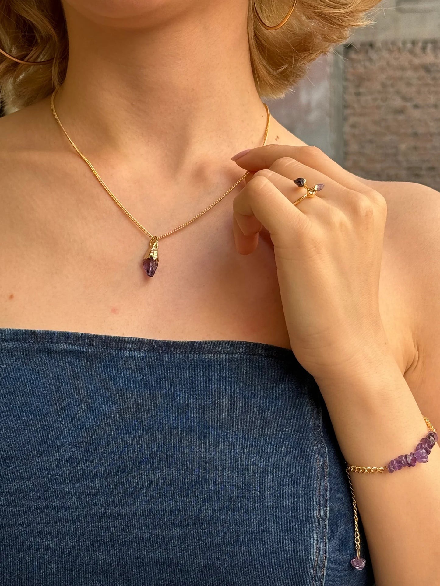 Minimalist Raw Amethyst Necklace necklaces LUNARITY GARAGE   