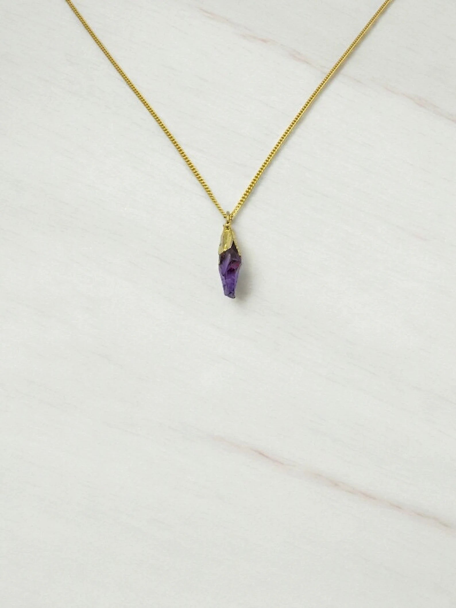 Minimalist Raw Amethyst Necklace necklaces LUNARITY GARAGE