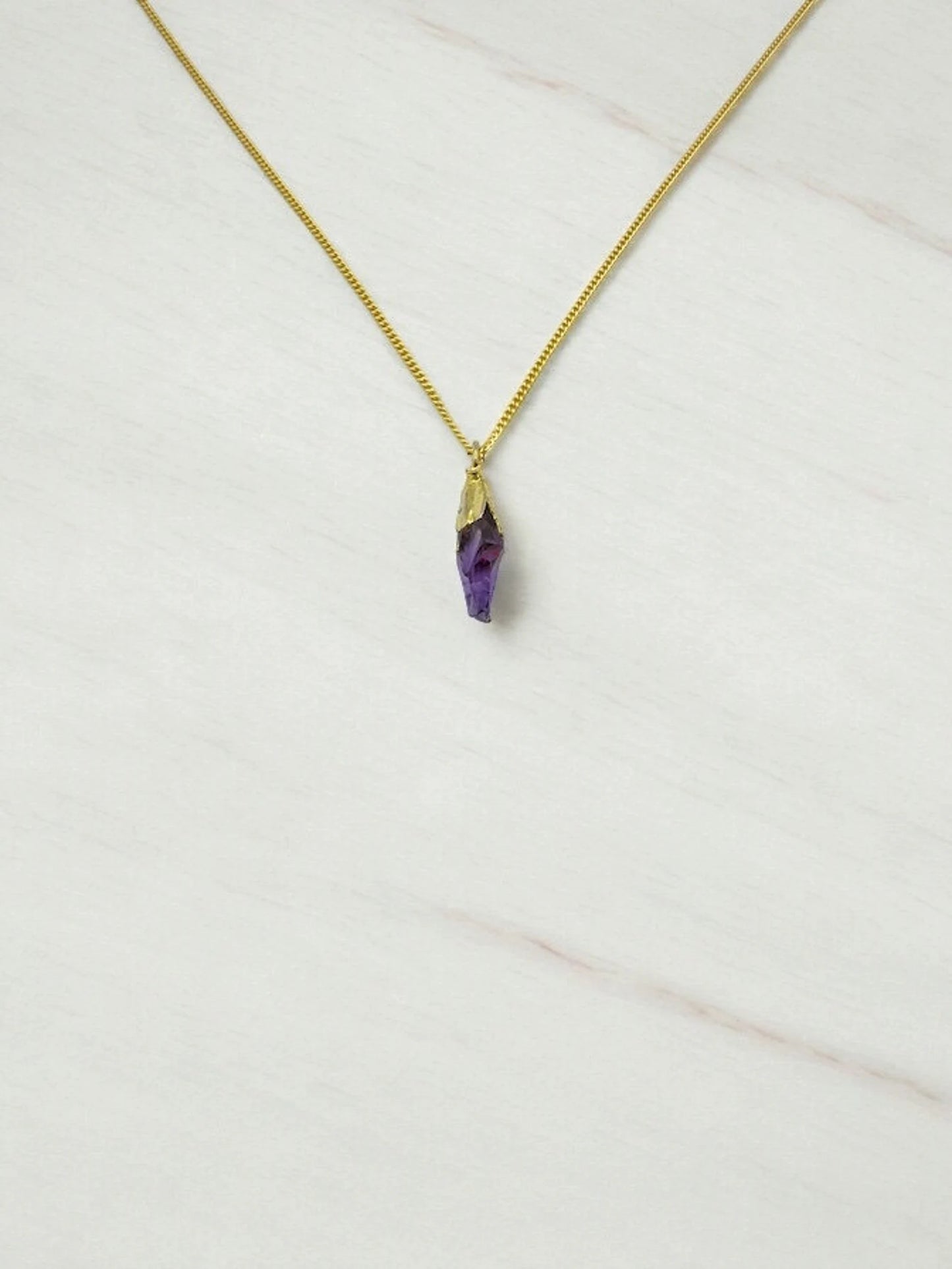 Minimalist Raw Amethyst Necklace necklaces LUNARITY GARAGE   