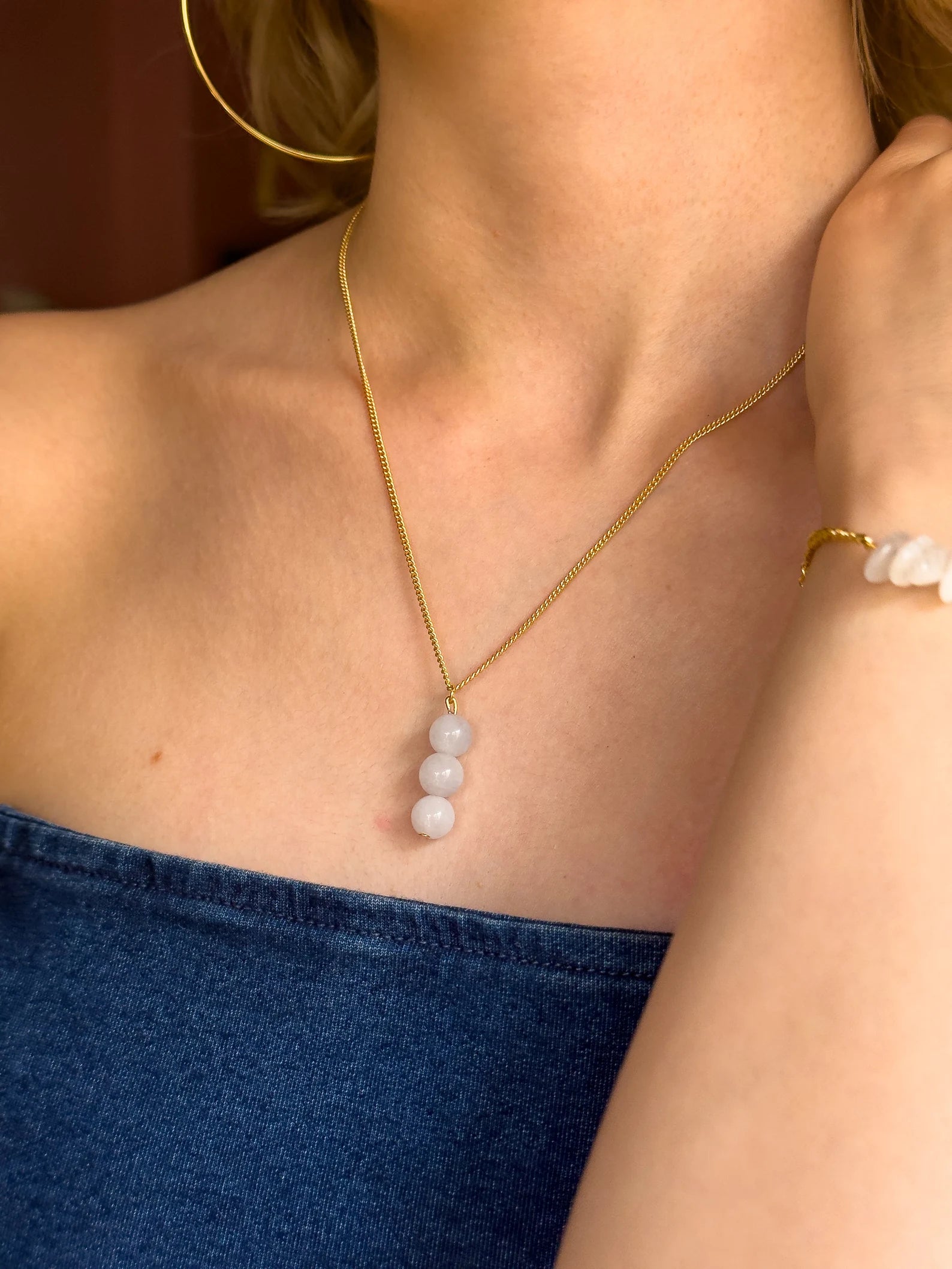 Moonstone Dangling Necklace necklaces LUNARITY GARAGE