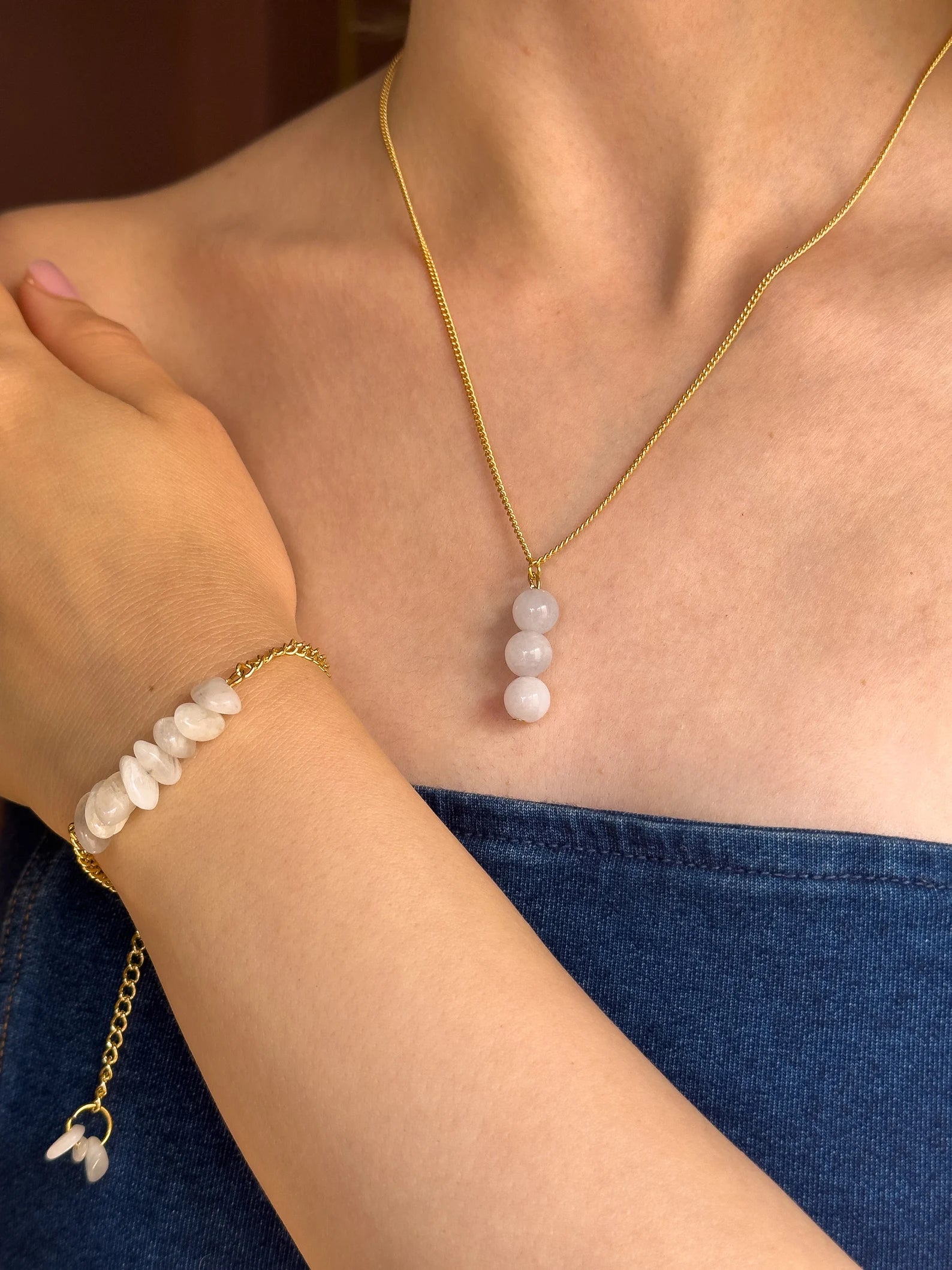 Moonstone Dangling Necklace necklaces LUNARITY GARAGE