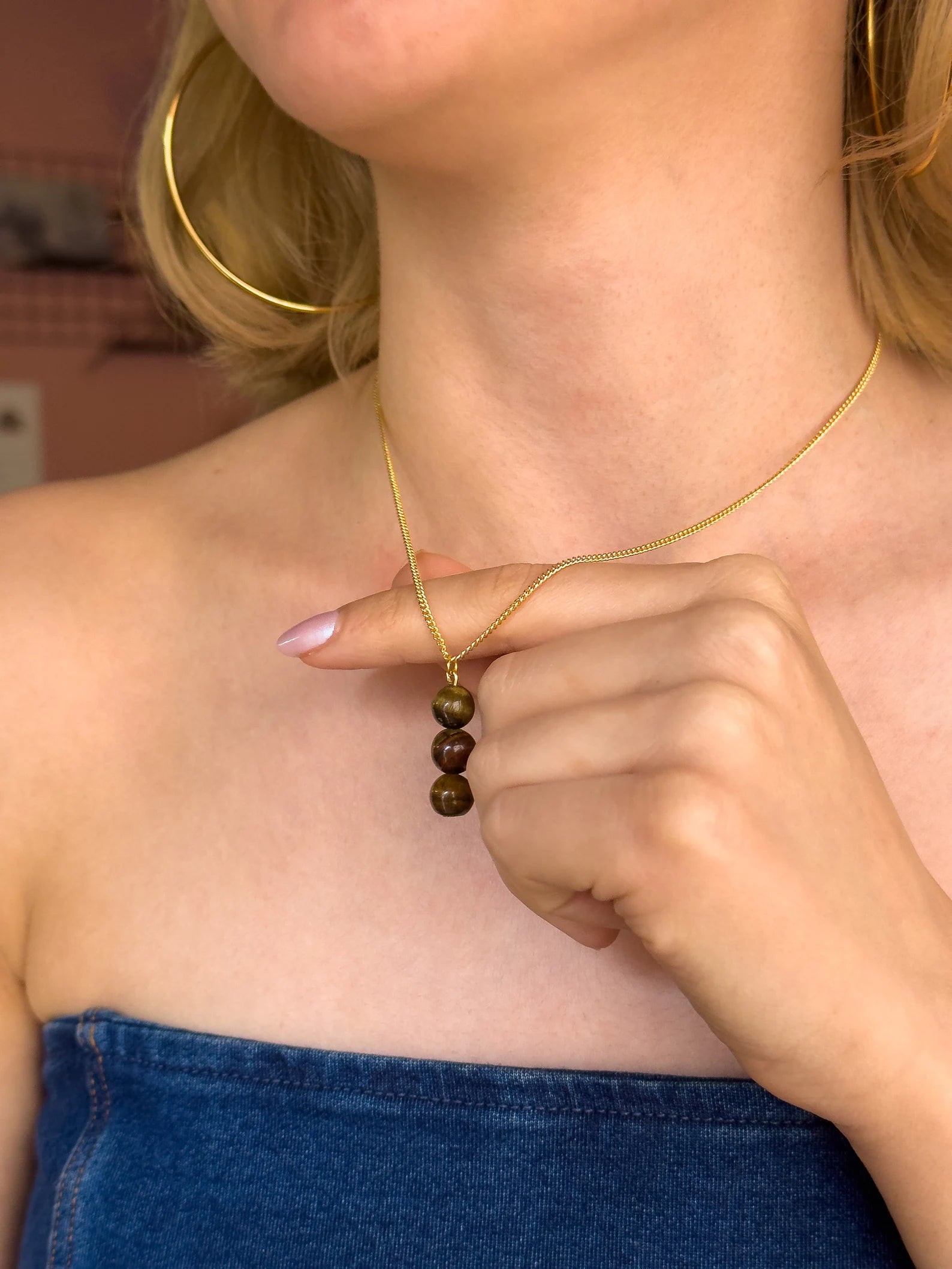 Tiger's Eye Dangling Necklace necklaces LUNARITY GARAGE