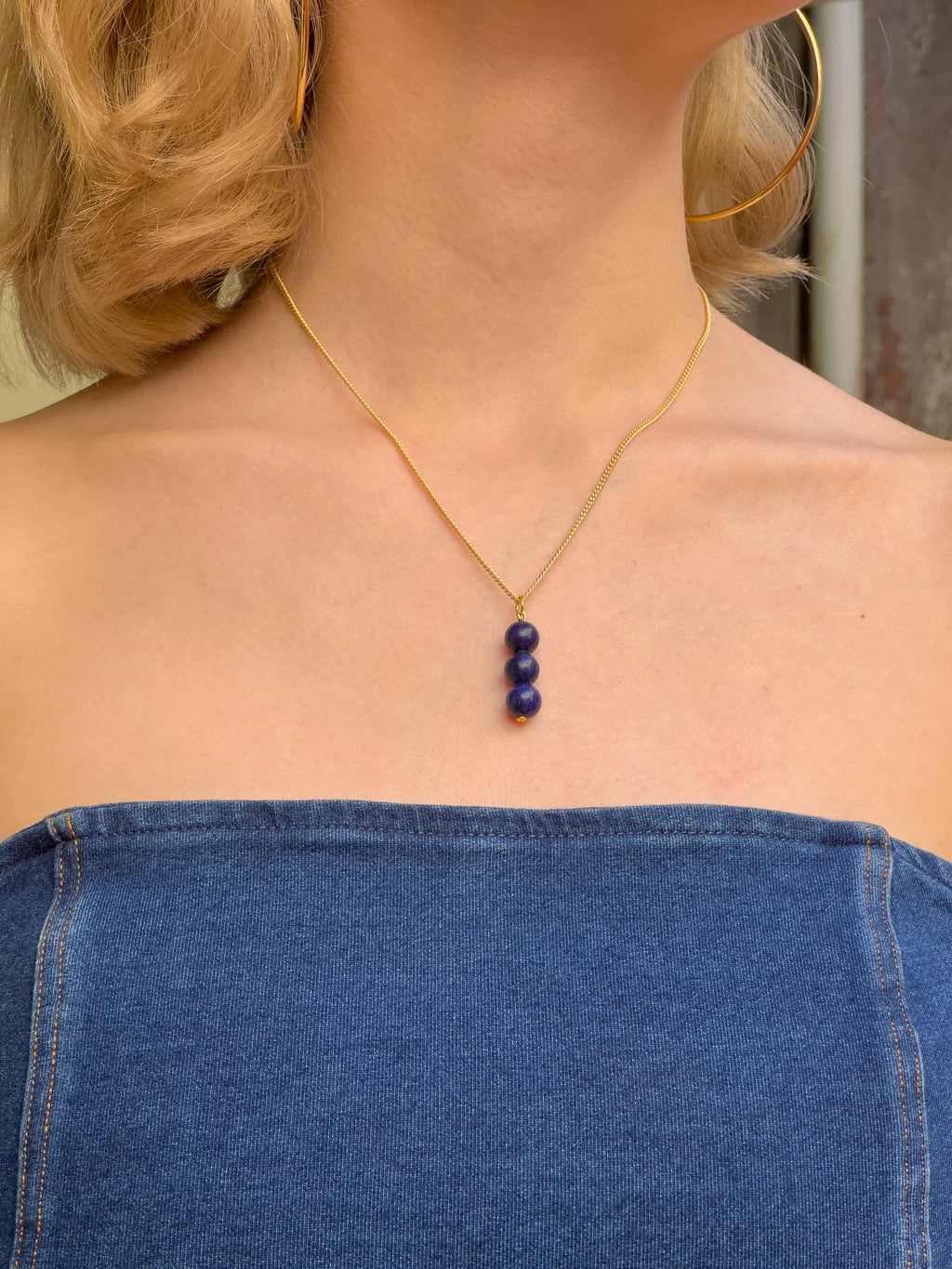 Lapis Lazuli Dangling Necklace necklaces LUNARITY GARAGE   