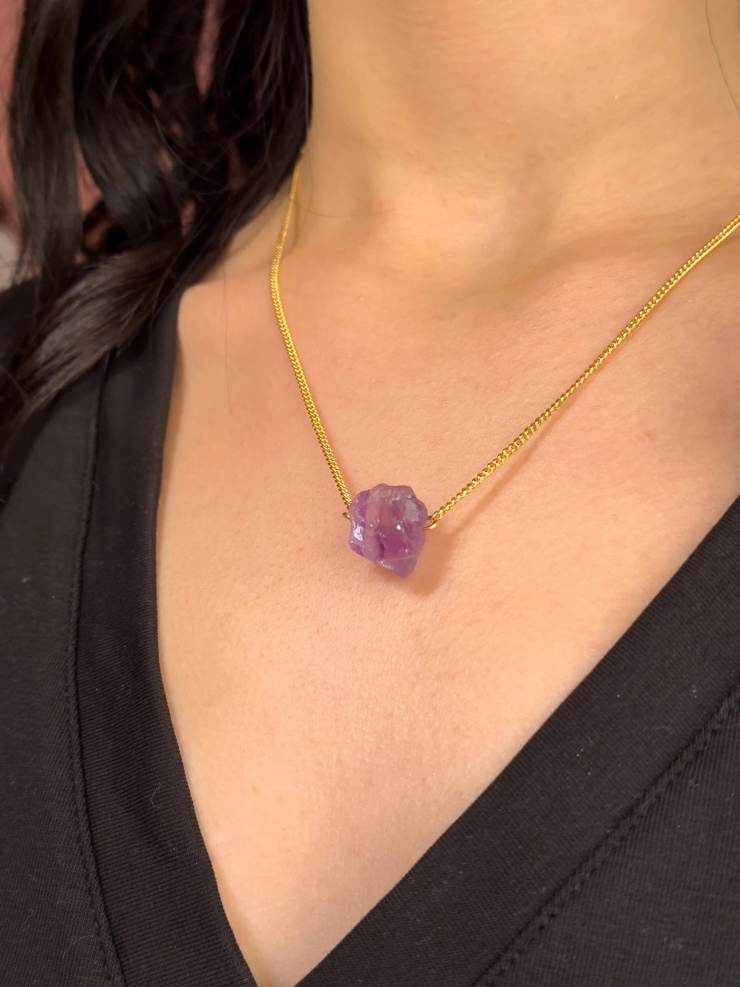 Raw Amethyst Necklace necklaces LUNARITY GARAGE   