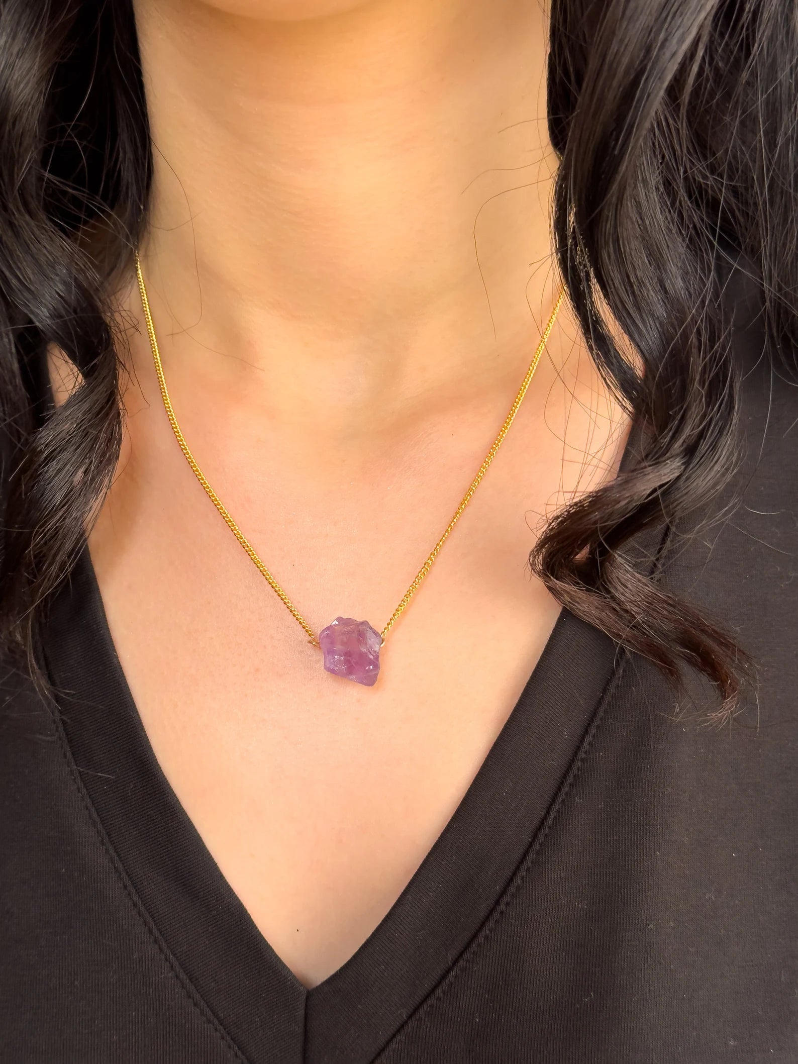 Raw Amethyst Necklace necklaces LUNARITY GARAGE