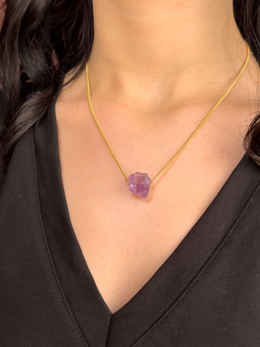 Raw Amethyst Necklace necklaces LUNARITY GARAGE   