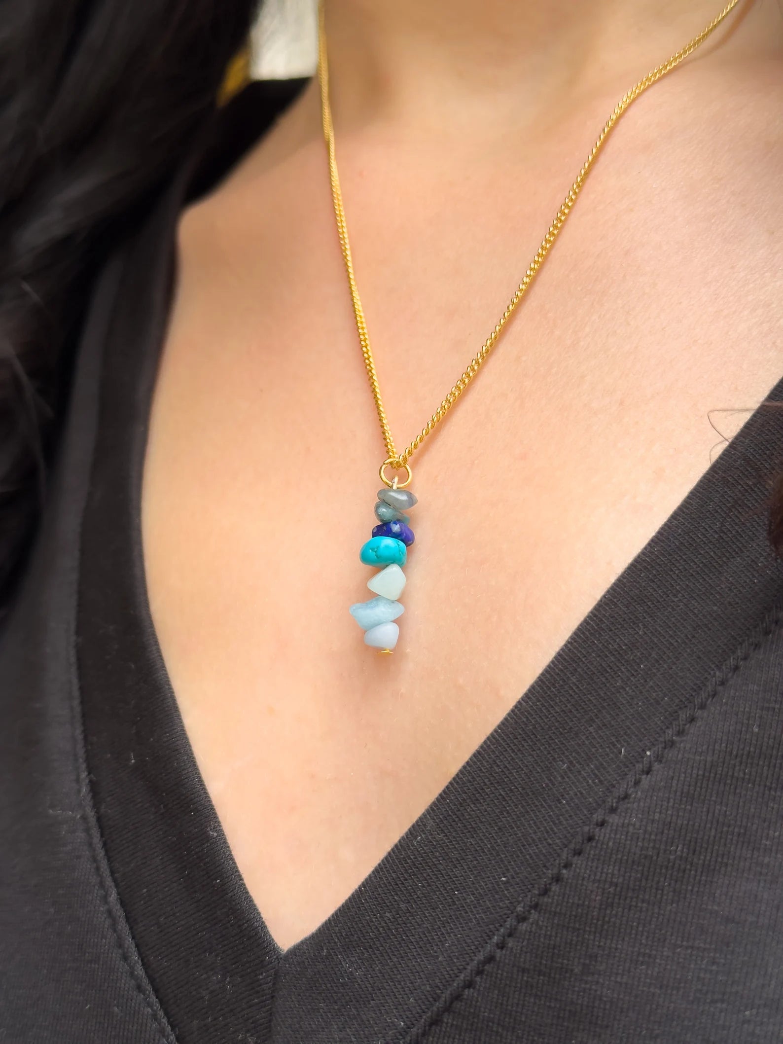 Throat Chakra Dangling Necklace necklaces LUNARITY GARAGE