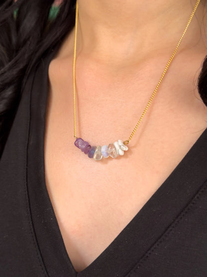 Crown Chakra Gemstone Necklace necklaces LUNARITY GARAGE   